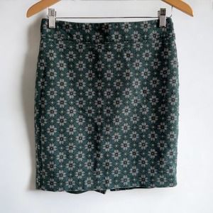 Loft Outlet green floral skirt, size 0